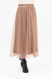 Tyllkjol med paljetter, Toffee Cherie - Capri Collection