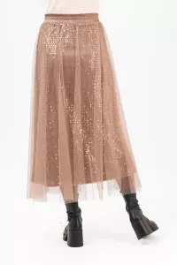 Tyllkjol med paljetter, Toffee Cherie - Capri Collection