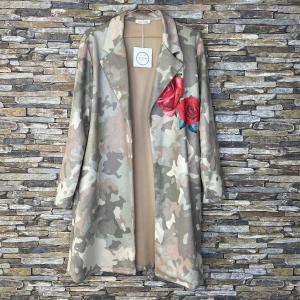 Lång kavaj, Camo med Rosor, Kajsa - Cabana Living