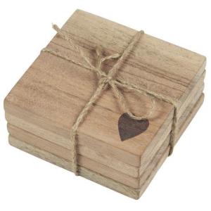 Underlägg med hjärtan 10x10cm, Set 4st - Ib Laursen