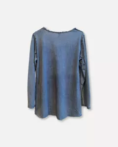 T-shirt Lång ärm, Marinblå, Laila - Reunion