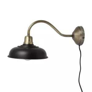 Vägglampa Birgith Antik Svart, Antik Mässing - Strömshaga