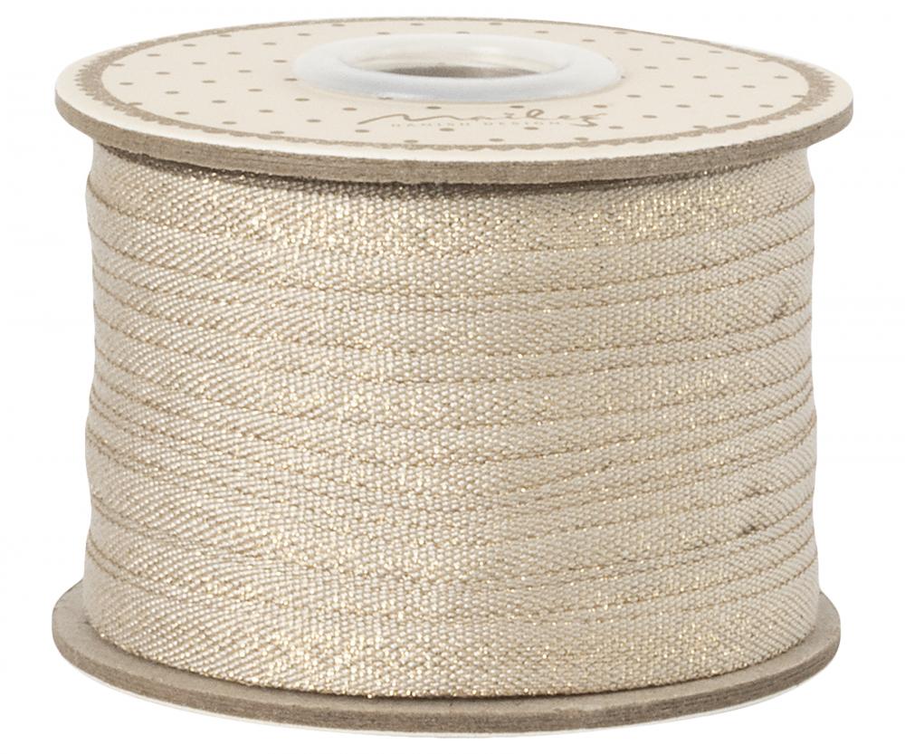 Vanilj guld vävt bomullsband - Maileg