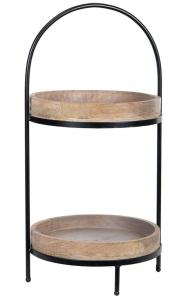 Våningsfat Trä / Svart metall - A lot