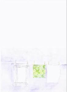 Dubbelvikt kort i akvarell - Våryra