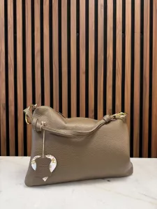 Väska i skinn, Taupe Vanja - Gemini