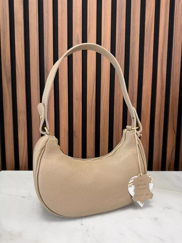 Väska i skinn, Taupe Tone - Gemini