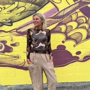 Topp med lång ärm, Camo Brun / Svart / Sand, Malou - Cabana Living
