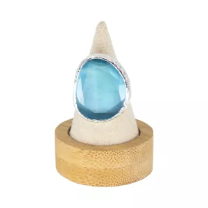 Ring Omikron, Ljusblå Silver – 7EAST
