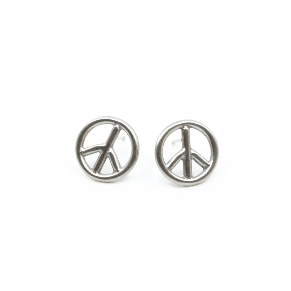 Örhängen Peace, Silverfärgade (Rostfritt stål) – 7EAST