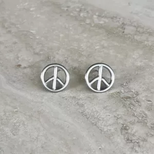 Örhängen Peace, Silverfärgade (Rostfritt stål) – 7EAST