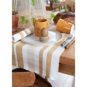 Löpare Randig, Havre / Vit, Petter - 35x120 cm