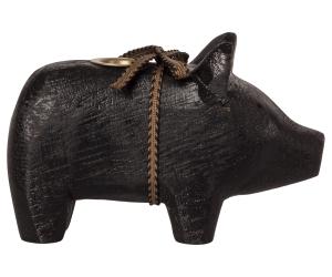 Wooden pig, Small - Black. - Maileg