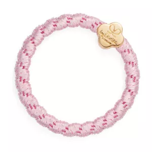 Snodd Woven, Ljusrosa med guldfärgat fyrklöver - byEloise