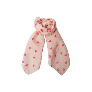 Scarves, Creme med rosa hjärtan - Black Colour