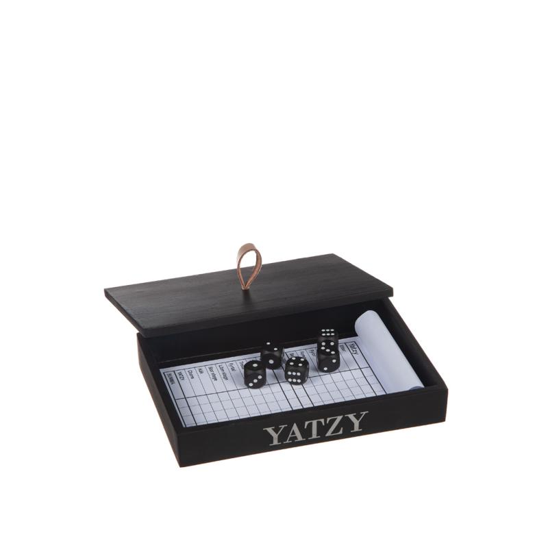Yatzy i svart trälåda inkl. tärningar - Different Design                LEV V.38