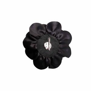 Klämma / Brosch, Svart Blomma - Black Colour