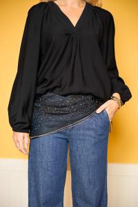 Scarves, Svart med guldglitter (70x70 cm) - Black Colour