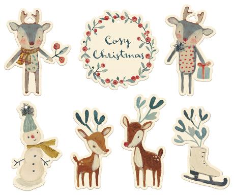 Julklappstaggar/kort Cosy Christmas (14 st), Maileg (offwhite)