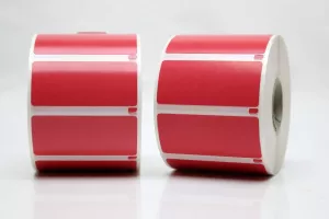 Etiketter, Rulle, DT, Röd, 56x25,4Ø12,7/25,4 mm, 1000 st/rulle