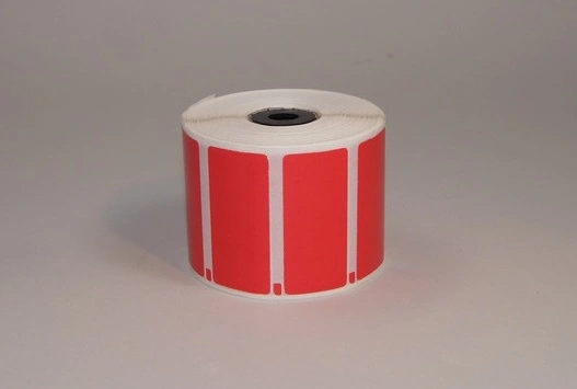 Etiketter, Rulle, DT, Röd, 56x25,4Ø12,7/25,4 mm, 1000 st/rulle