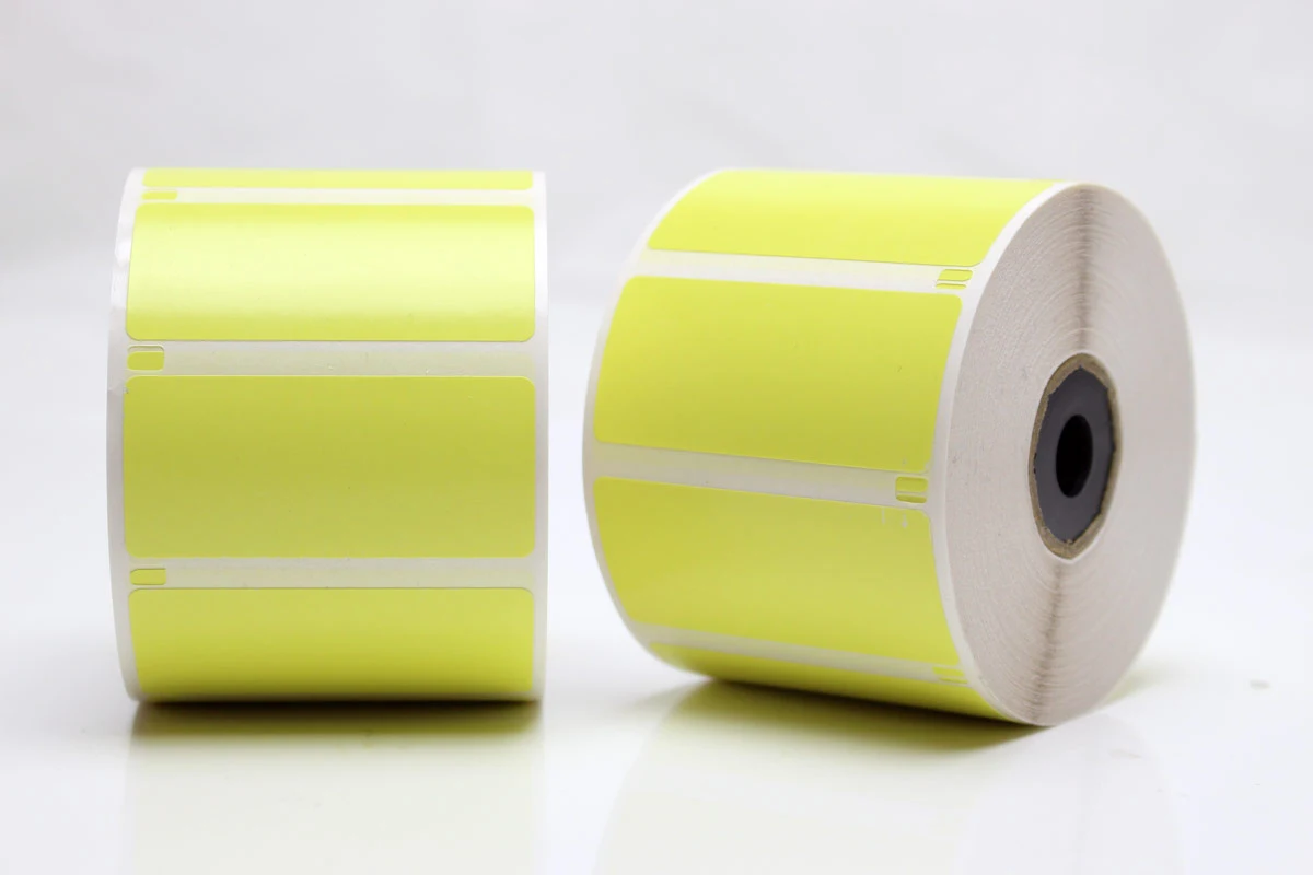 Etiketter, Rulle, DT, Gul, 56x25,4Ø12,7/25,4 mm, 1000 st/rulle