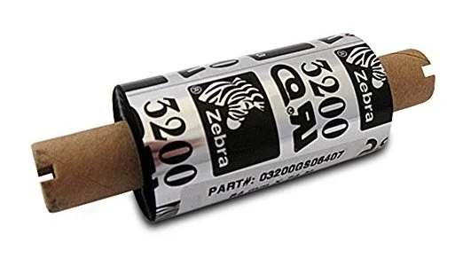 Termotransferband, Zebra 3200, Vax/harts (resin), 64 mm x 74 m Ø 12,7 mm