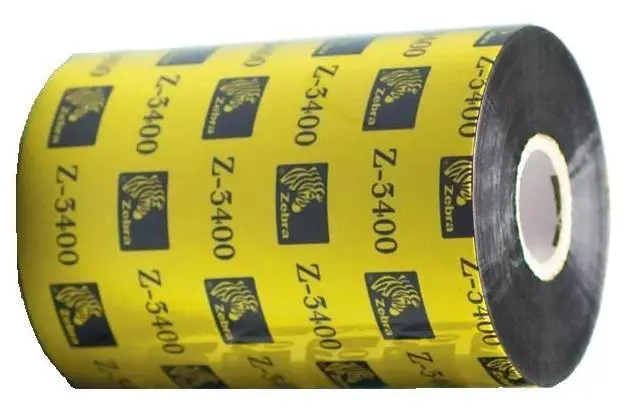 Termotransferband, Zebra 3400, Vax/harts (resin), 220 mm x 450 m Ø 25,4 mm (förp. 6 färgband)