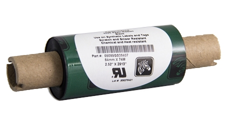 Termotransferband, Zebra 5095, Harts (resin), 64 mm x 74 m Ø 12,7 mm