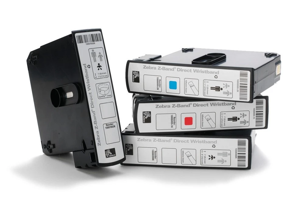 Band för armbandsskrivare, Flerdagsband, Röd, Gul, Blå, Grön, Rosa, Orange, Lila, 6 patroner á 350 band, Zebra Z-Band Splash