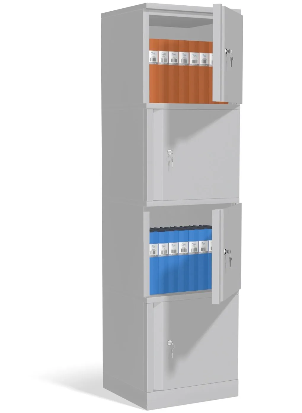 Förvaringsskåp, 4 låsbara skåpdelar, 32 pärmar, AM1845-4