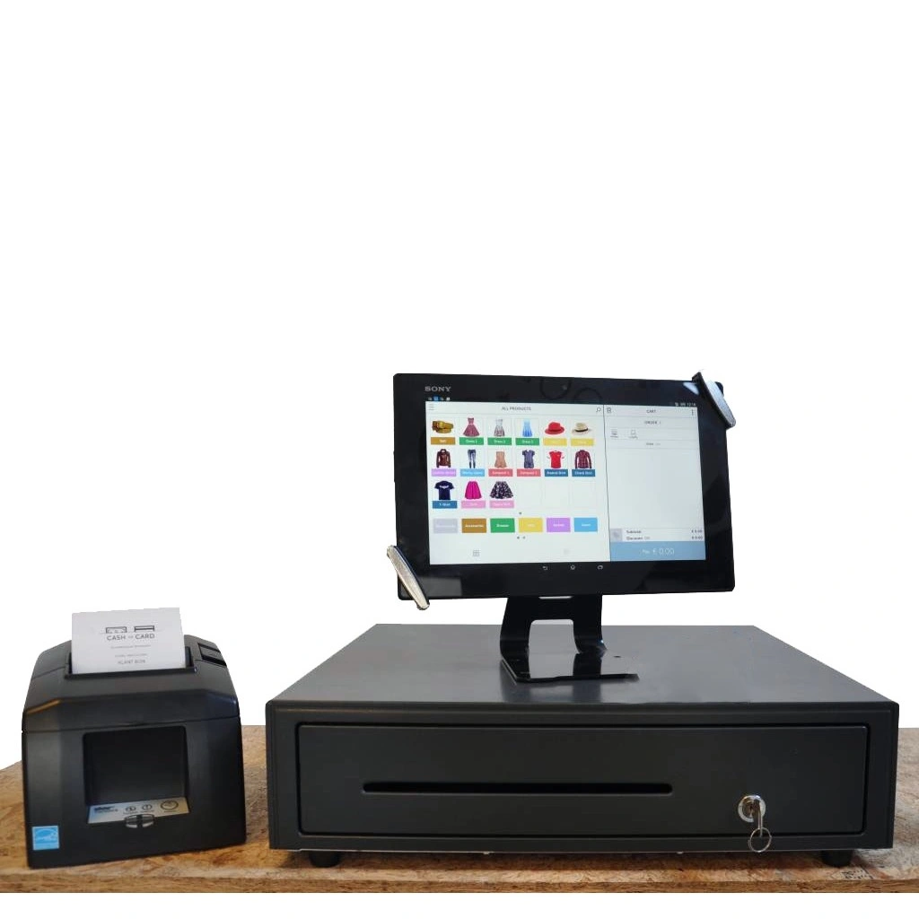 Startpaket för Zettle, med kortläsare, Bluetooth-kvittoskrivare, stativ & kassalåda