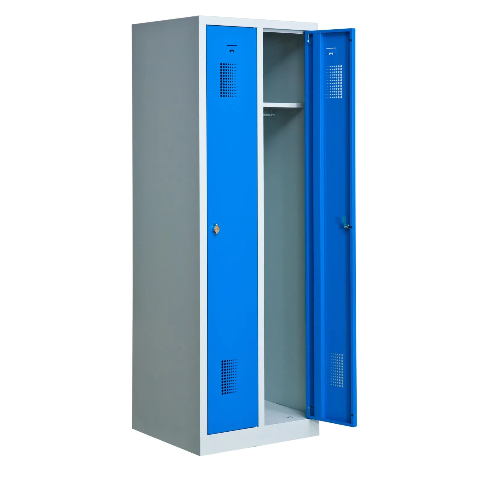 Klädskåp med två dörrar, Färdigmonterat, Hänglåsklinka, G-02