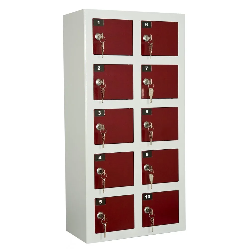 Mobilförvaringsskåp, 10 fack, Småfacksskåp för telefoner, SMG-10N