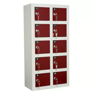 Mobilförvaringsskåp, 10 fack, Småfacksskåp för telefoner, SMG-10N