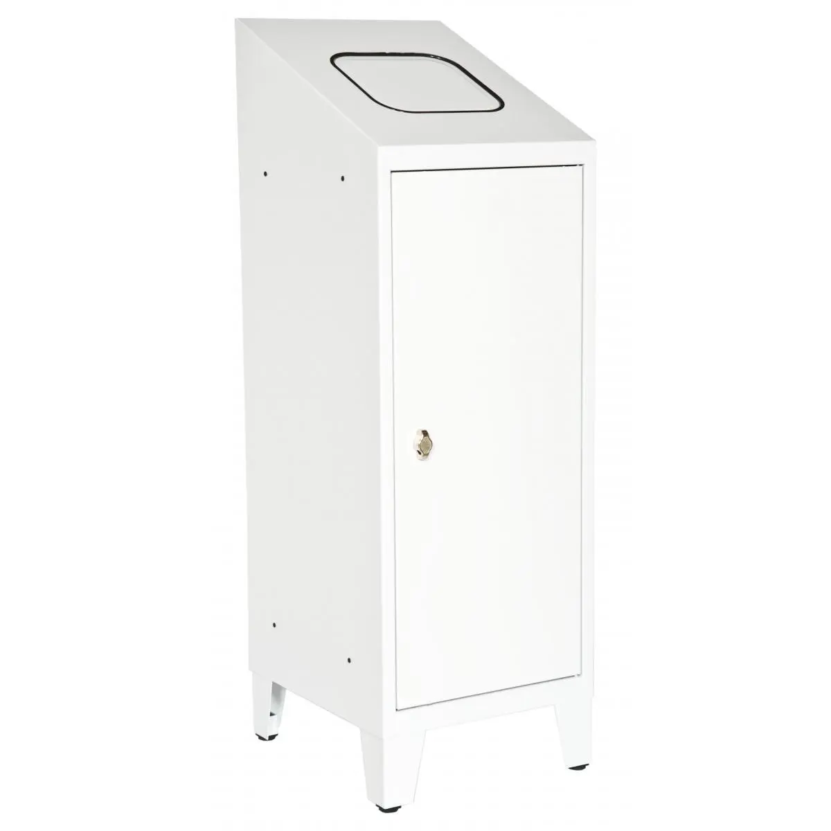 Källsorteringsskåp i plåt, 1 inkast, Hänglås, Ordi-421