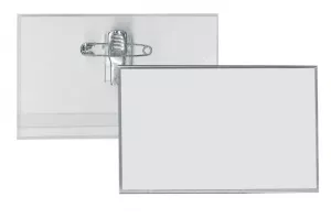 ID-kortshållare med säkerhetsnål och krokodilklämma, Papperslapp medföljer, Förpackning 100 st