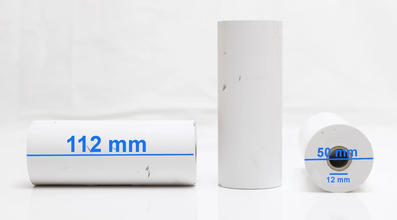 Kvittorullar, Thermorullar, till kvittoskrivare, Bredd: 112 mm, Längd: 16 m