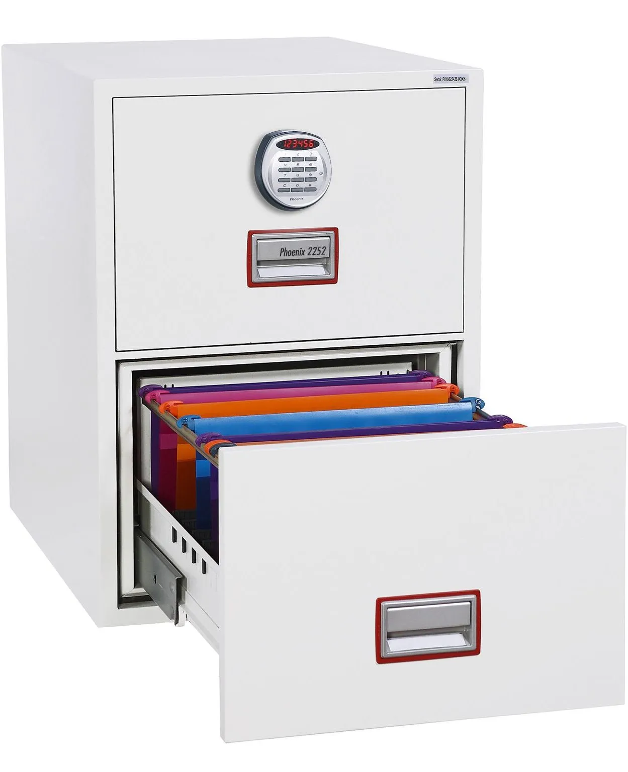 Hängmappsskåp, Vertikalskåp, 2 lådor, Elkodlås, 120P, FS2272E