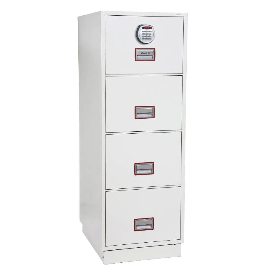 Hängmappsskåp, Vertikalskåp, 4 lådor, Elkodlås, 120P, FS2254K