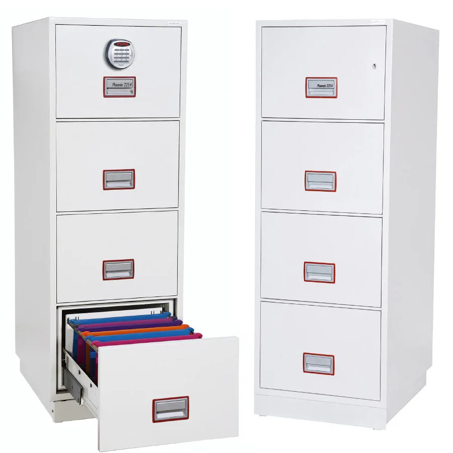 Hängmappsskåp, Vertikalskåp, 4 lådor, Elkodlås, 120P, FS2254K