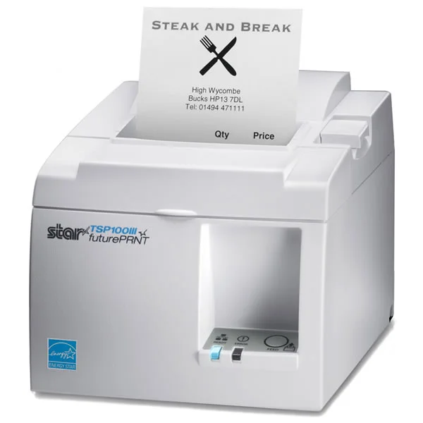 Kvittoskrivare (vit färg), USB-anslutning, Star TSP143IIIU