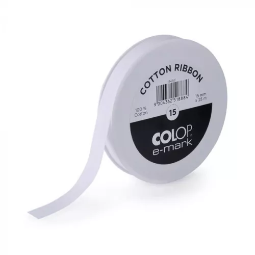 Bomullsband, för COLOP e-mark elektronisk stämpel, 15 mm x 25 m