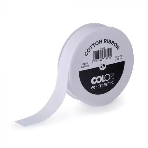 Bomullsband, för COLOP e-mark elektronisk stämpel, 25 mm x 25 m
