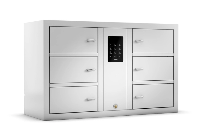 Småfacksskåp, Flerfacksskåp, 6 fack, Elkodlås, B-68