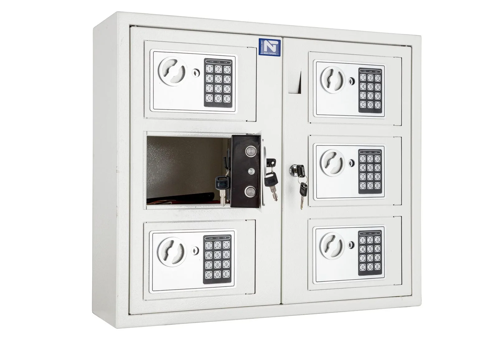 Mobilskåp med elkodlås, 6 fack, NTS-6