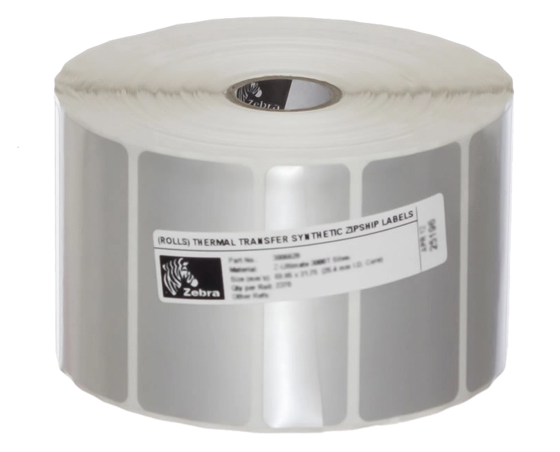 Silvriga etiketter, Rulle, TT, Plast, Zebra Z-Ultimate 3000T, 102x51Ø25,4 mm, 1370 st/rulle