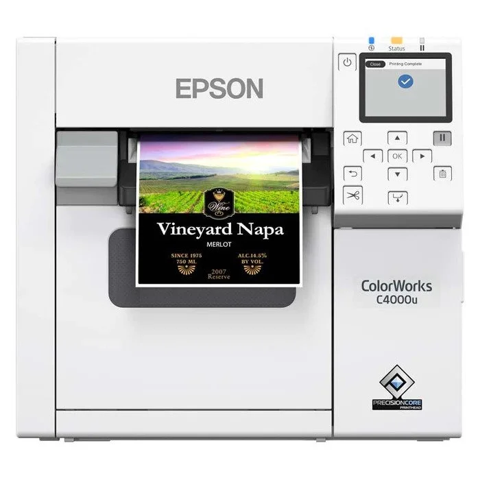 Skrivare för blanka klisteretiketter i färg, Epson ColorWorks D3800