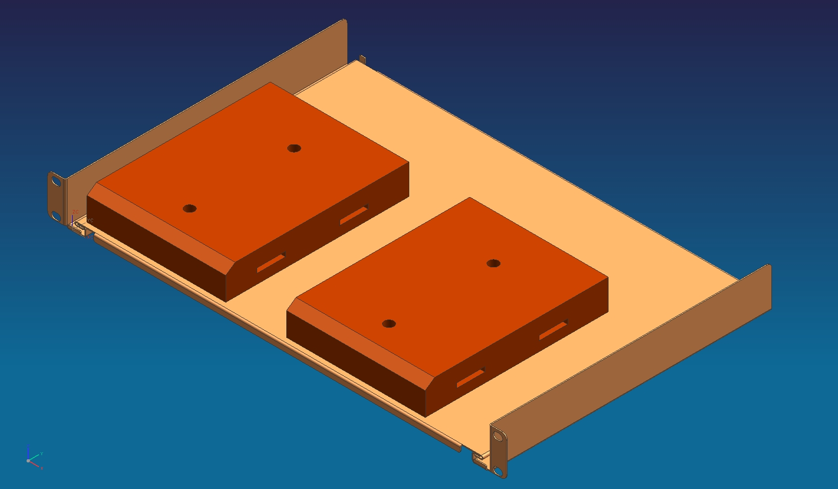Rackmonteringskit för två CleanCash Typ A/C, 1U