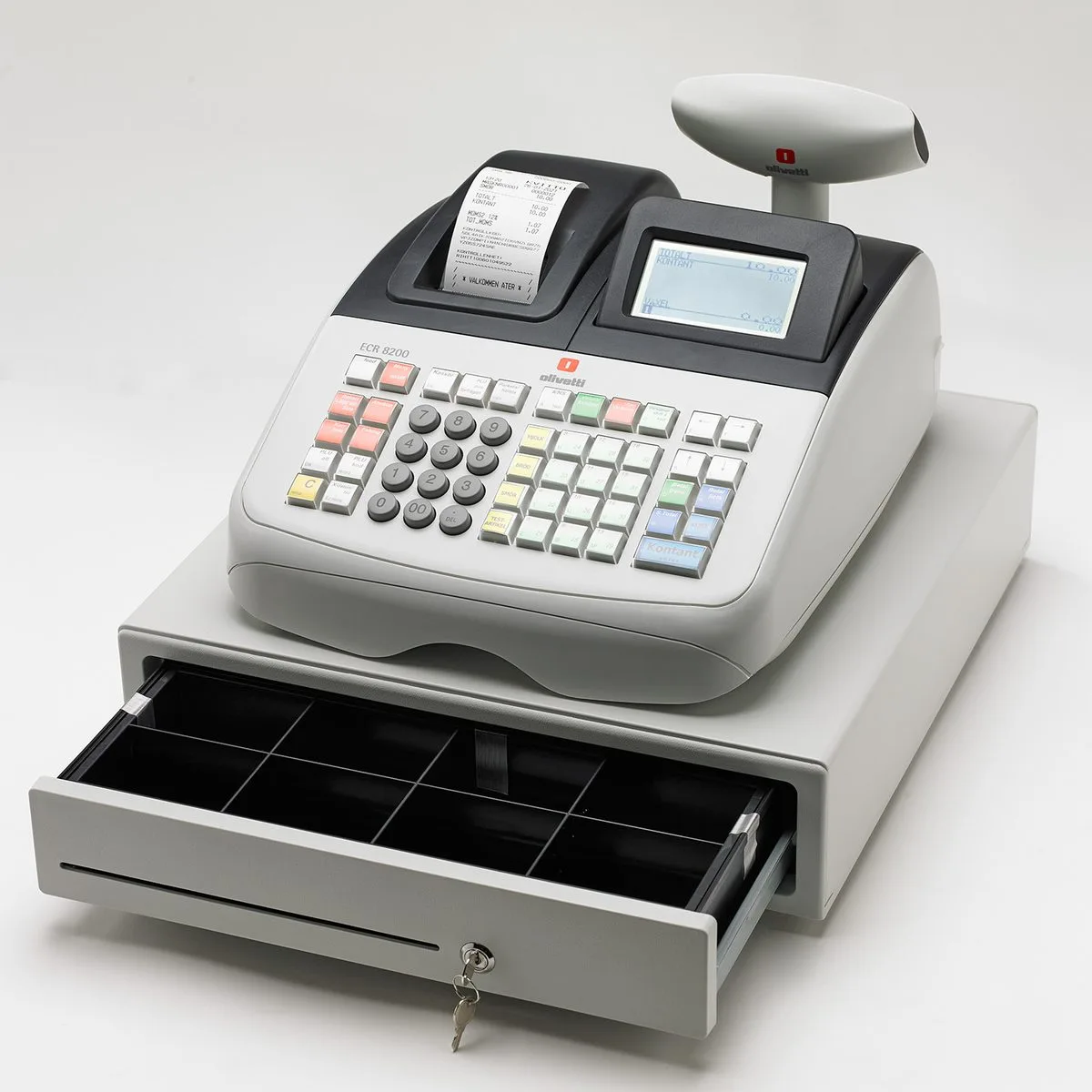 Kassaregister, inbyggd kassalåda & kunddisplay, Olivetti ECR-8200